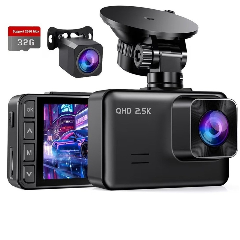 E-YEEGER‎ S50 Dash Cam Front and Rear 2.5K QHD 1080P Dual Dash Camera 32GB Card